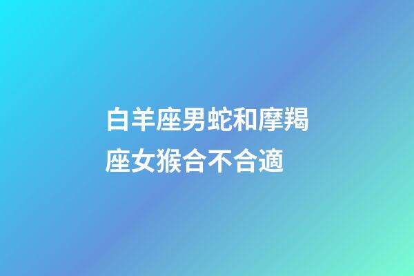 白羊座男蛇和摩羯座女猴合不合適-第1張-星座運勢-玄機派