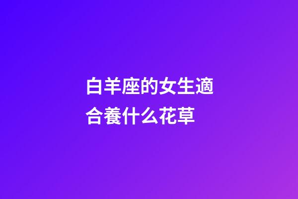 白羊座的女生適合養什么花草-第1張-星座運勢-玄機派