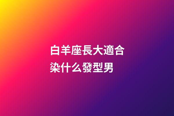 白羊座長大適合染什么發型男-第1張-星座運勢-玄機派