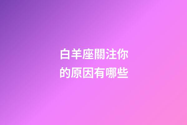 白羊座關注你的原因有哪些-第1張-星座運勢-玄機派