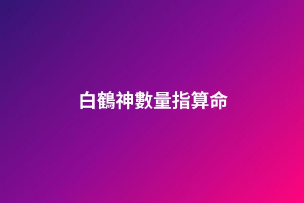 白鶴神數量指算命
