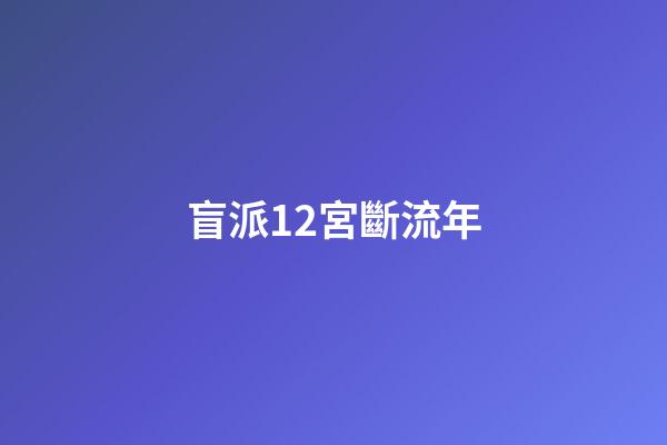 盲派12宮斷流年