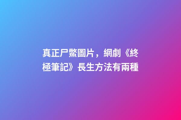真正尸鱉圖片，網劇《終極筆記》長生方法有兩種-第1張-觀點-玄機派