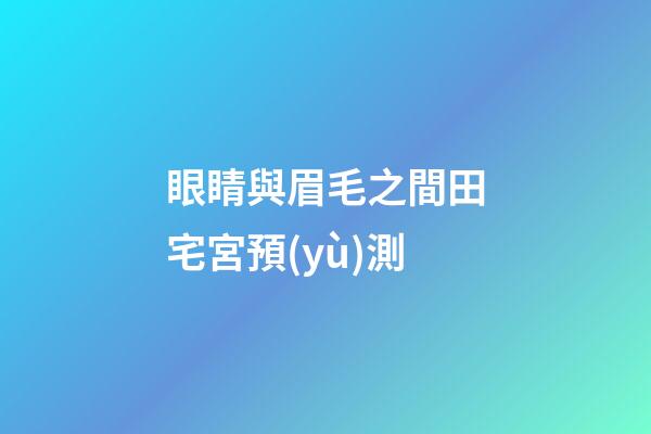 眼睛與眉毛之間田宅宮預(yù)測