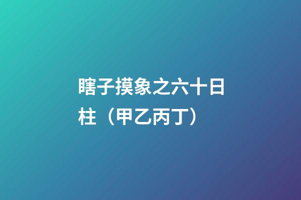瞎子摸象之六十日柱（甲乙丙丁）