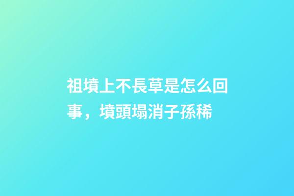 祖墳上不長草是怎么回事，墳頭塌消子孫稀-第1張-觀點-玄機派