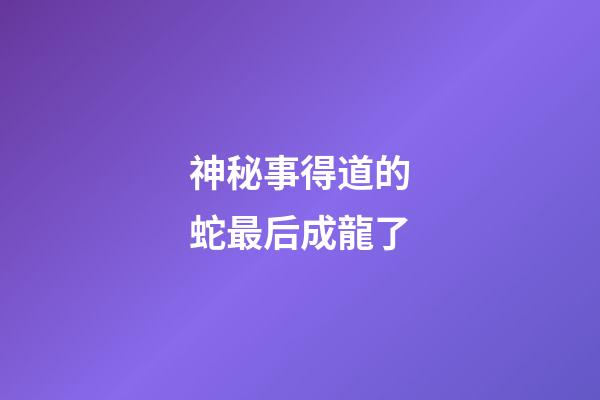 神秘事得道的蛇最后成龍了