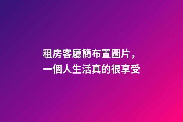 租房客廳簡布置圖片，一個人生活真的很享受-第1張-觀點-玄機派