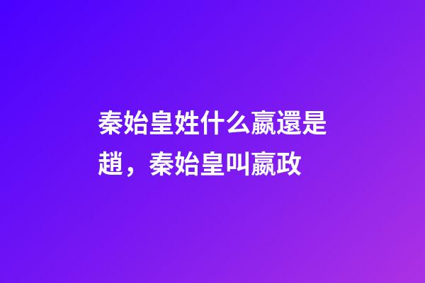秦始皇姓什么嬴還是趙，秦始皇叫嬴政-第1張-觀點-玄機派