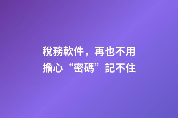 稅務軟件，再也不用擔心“密碼”記不住-第1張-觀點-玄機派