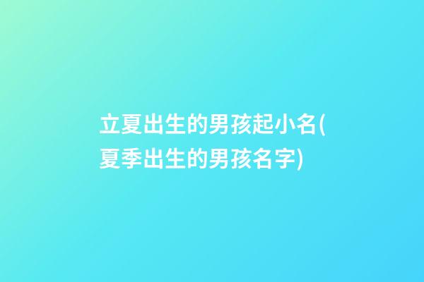 立夏出生的男孩起小名(夏季出生的男孩名字)