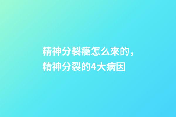 精神分裂癥怎么來的，精神分裂的4大病因-第1張-觀點-玄機派