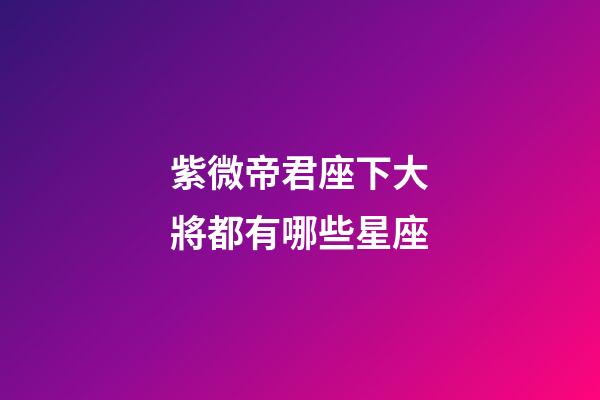 紫微帝君座下大將都有哪些星座