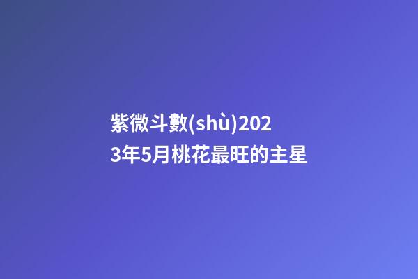 紫微斗數(shù)2023年5月桃花最旺的主星