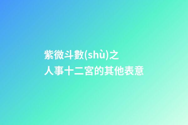 紫微斗數(shù)之人事十二宮的其他表意