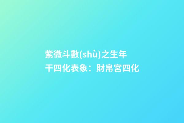 紫微斗數(shù)之生年干四化表象：財帛宮四化