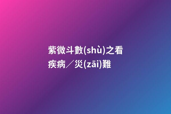 紫微斗數(shù)之看疾病／災(zāi)難