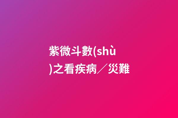 紫微斗數(shù)之看疾病／災難