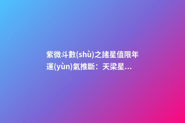 紫微斗數(shù)之諸星值限年運(yùn)氣推斷：天梁星之年