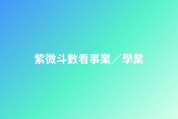 紫微斗數看事業／學業