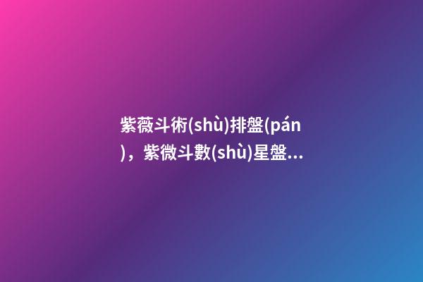 紫薇斗術(shù)排盤(pán)，紫微斗數(shù)星盤(pán)與十二宮位的關(guān)系-第1張-觀點(diǎn)-玄機(jī)派