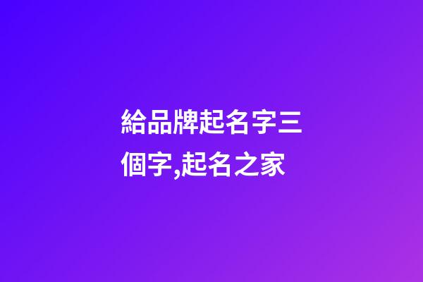 給品牌起名字三個字,起名之家-第1張-商標起名-玄機派