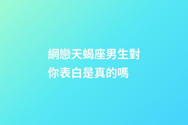 網戀天蝎座男生對你表白是真的嗎-第1張-星座運勢-玄機派