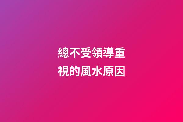 總不受領導重視的風水原因