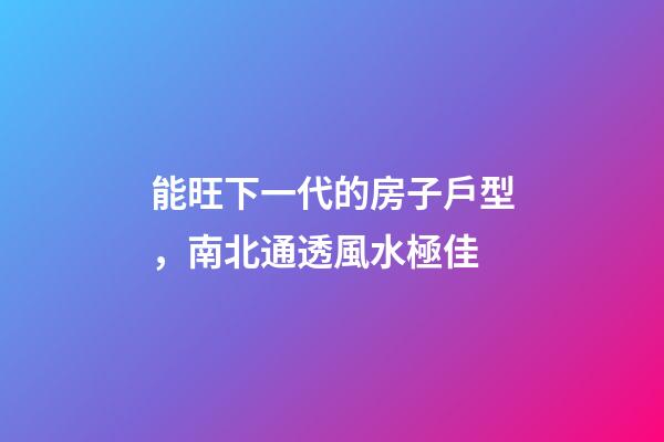 能旺下一代的房子戶型，南北通透風水極佳