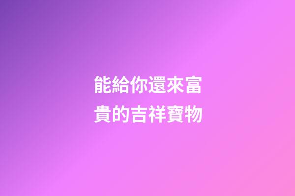 能給你還來富貴的吉祥寶物