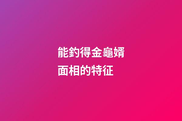 能釣得金龜婿面相的特征