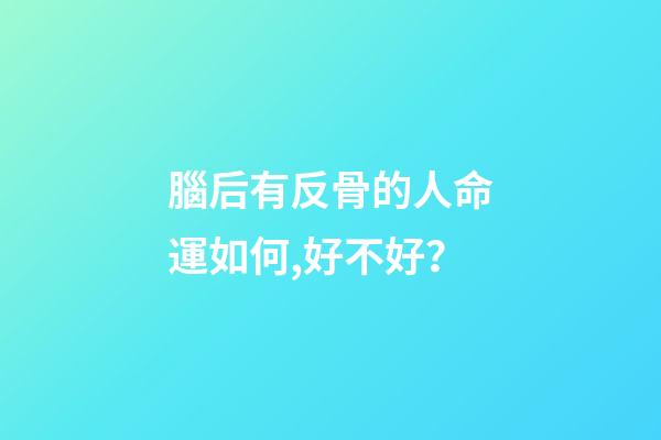 腦后有反骨的人命運如何,好不好？