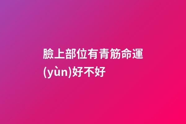 臉上部位有青筋命運(yùn)好不好