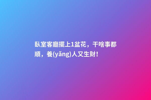 臥室客廳擺上1盆花，干啥事都順，養(yǎng)人又生財！