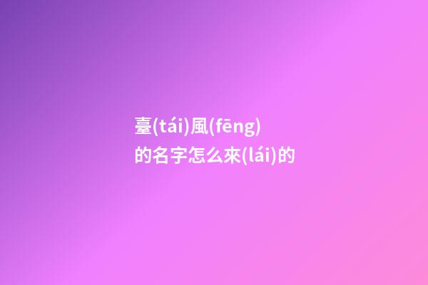 臺(tái)風(fēng)的名字怎么來(lái)的