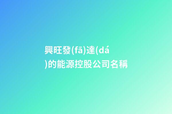 興旺發(fā)達(dá)的能源控股公司名稱-第1張-公司起名-玄機(jī)派