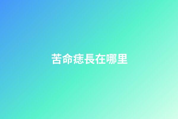 苦命痣長在哪里