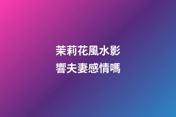 茉莉花風水影響夫妻感情嗎