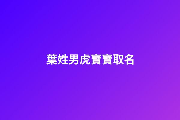 葉姓男虎寶寶取名(葉姓男虎寶寶取名字)-第1張-男孩起名-玄機派