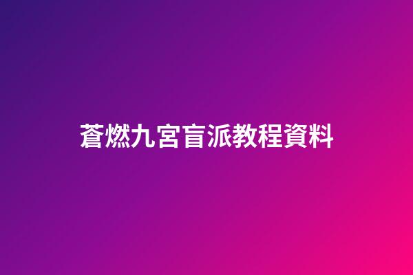 蒼燃九宮盲派教程.資料