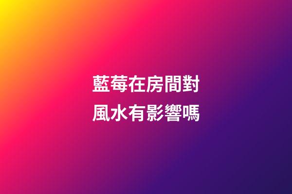藍莓在房間對風水有影響嗎