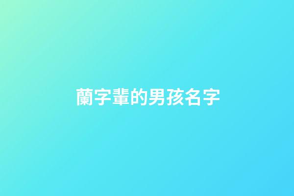 蘭字輩的男孩名字(蘭字輩男孩名字好聽)-第1張-男孩起名-玄機派