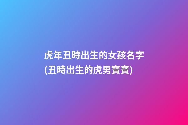 虎年丑時出生的女孩名字(丑時出生的虎男寶寶)