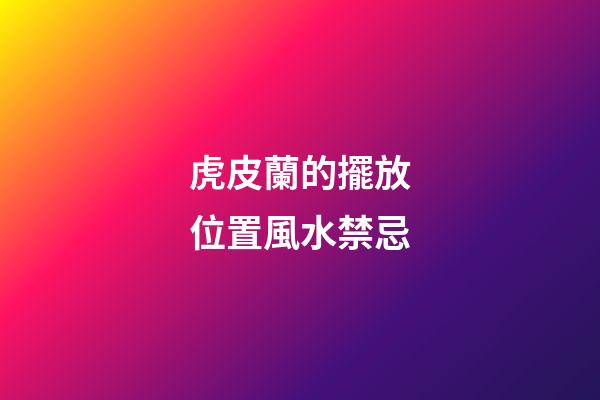 虎皮蘭的擺放位置風水禁忌
