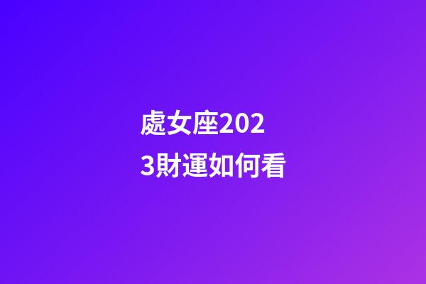 處女座2023財運如何看-第1張-星座運勢-玄機派
