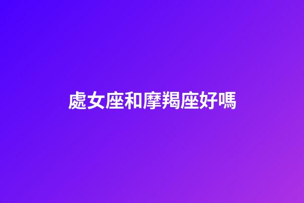 處女座和摩羯座好嗎-第1張-星座運勢-玄機派