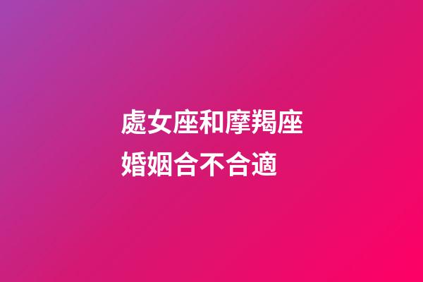 處女座和摩羯座婚姻合不合適-第1張-星座運(yùn)勢(shì)-玄機(jī)派