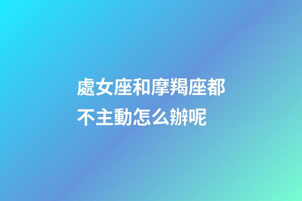 處女座和摩羯座都不主動怎么辦呢-第1張-星座運勢-玄機派