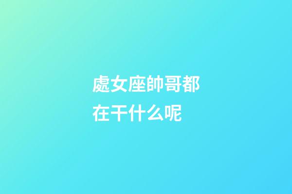 處女座帥哥都在干什么呢-第1張-星座運勢-玄機派
