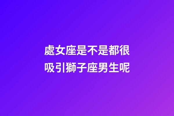 處女座是不是都很吸引獅子座男生呢-第1張-星座運勢-玄機派